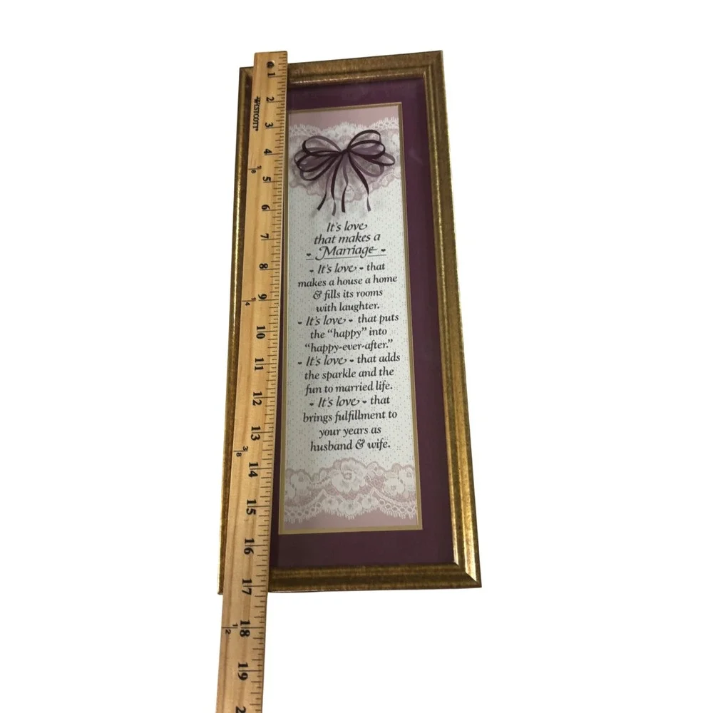 Imagine Design Marriage Framed‎ Wall Art Gold Purple Verse Wedding Gift Cottage